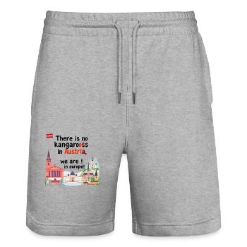 Österreich 2 - Stanley/Stella Unisex Bio Joggingshorts Trainer  - Grau meliert - Vorne - Nik (191cm) & Marisol (170cm)
