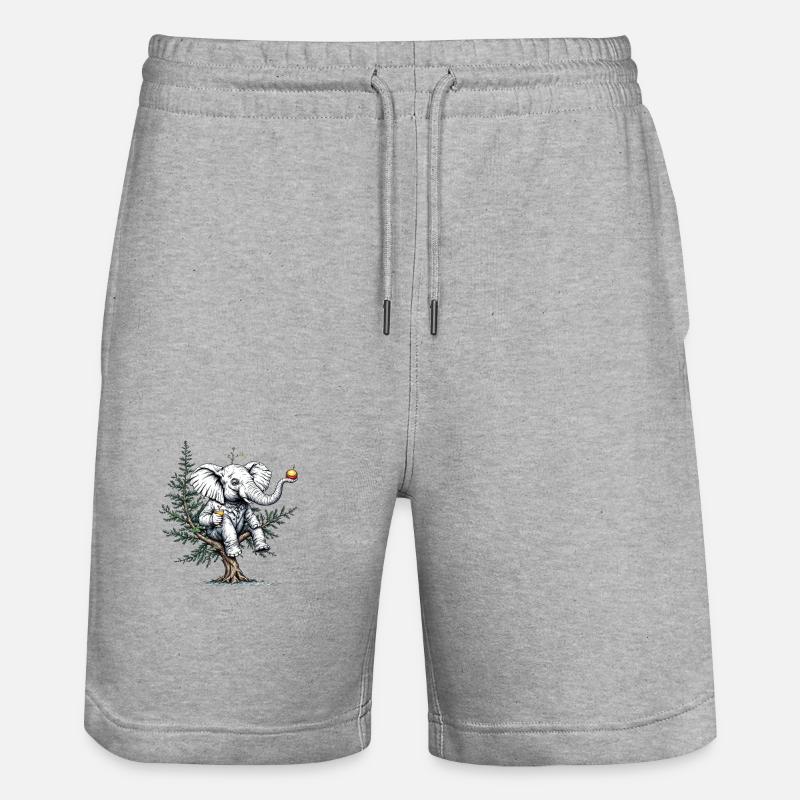 Elefant - Stanley/Stella Unisex Bio Joggingshorts Trainer  - Grau meliert