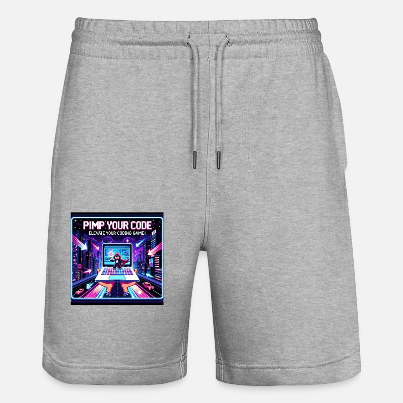 PimpYourCode - Stanley/Stella Trainer Unisex Organic Jogging Shorts - heather grey