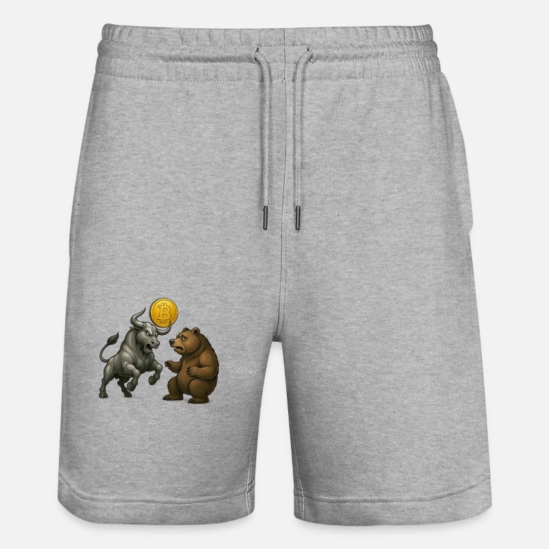 Bitcoin, course haussière - Short de jogging bio TRAINER Stanley/Stella unisexe - gris chiné