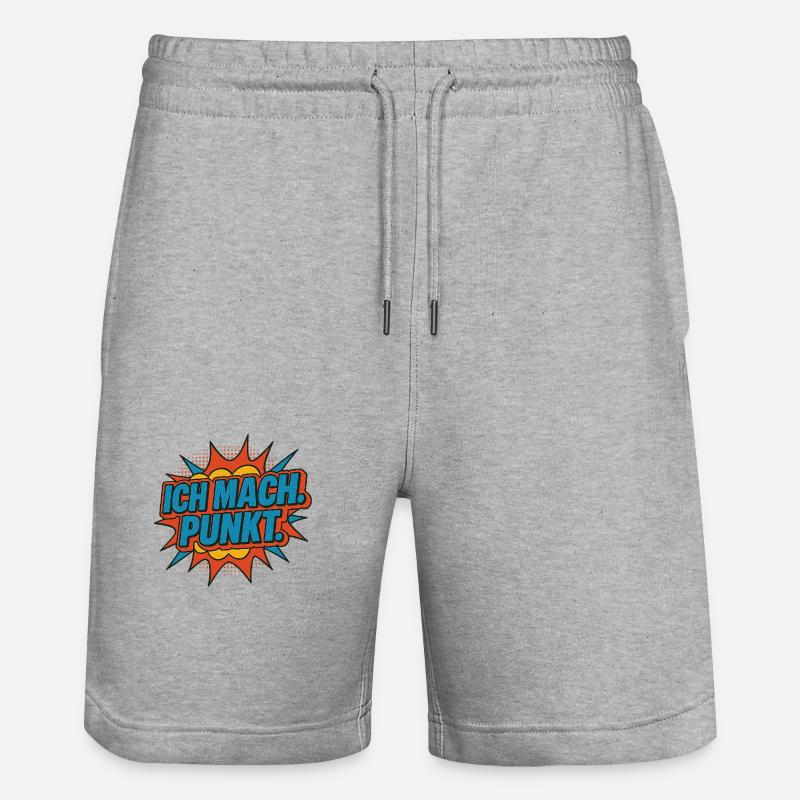 Ich mach Punkt Comic - Stanley/Stella Unisex Bio Joggingshorts Trainer - Grau meliert