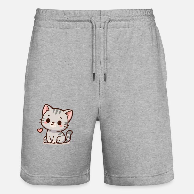 Petit chat – Ronronnant et mignon - Short de jogging bio TRAINER Stanley/Stella unisexe - gris chiné