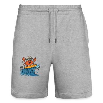 crabe surfeur - Short de jogging bio TRAINER Stanley/Stella unisexe - gris chiné - Devant - Nik (191cm) & Marisol (170cm)