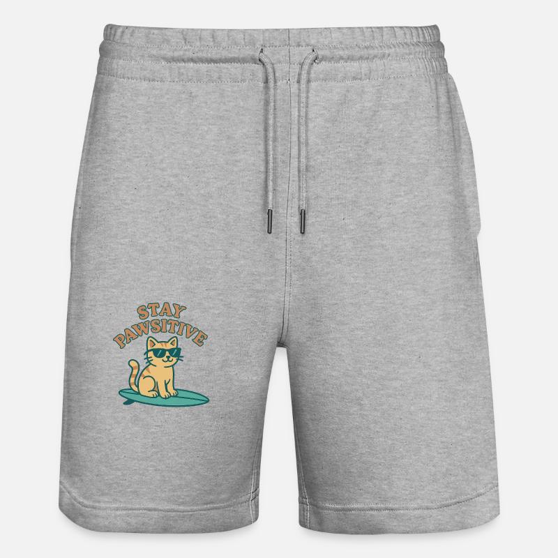 Stay Pawsitive – Cool Cat Vibes - Short de jogging bio TRAINER Stanley/Stella unisexe - gris chiné