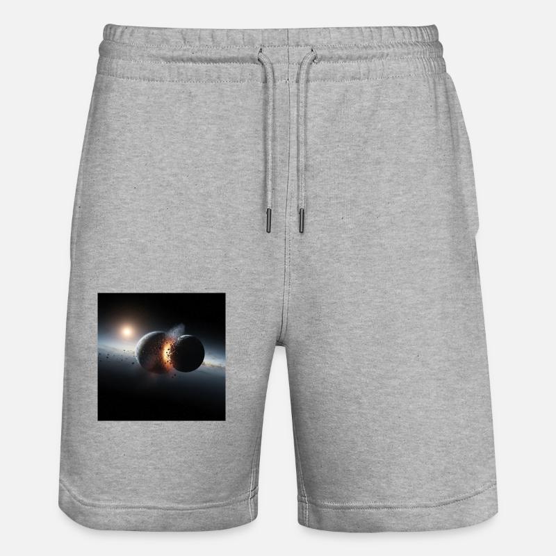Cosmic Eclipse Design - Stanley/Stella Trainer Unisex Organic Jogging Shorts - heather grey