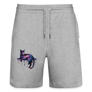 Cosmic Form - Stanley/Stella Trainer Unisex Organic Jogging Shorts - heather grey - Front - Nik (191cm) & Marisol (170cm)
