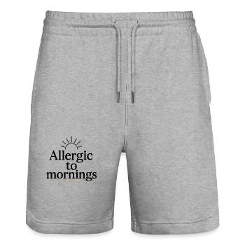 Allergic to mornings - Stanley/Stella Unisex Bio Joggingshorts Trainer  - Grau meliert - Vorne - Nik (191cm) & Marisol (170cm)