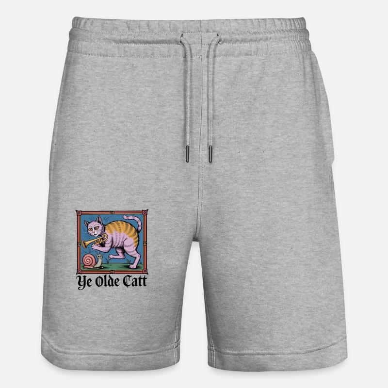 Ye Olde Catt - Stanley/Stella Unisex Bio Joggingshorts Trainer  - Grau meliert