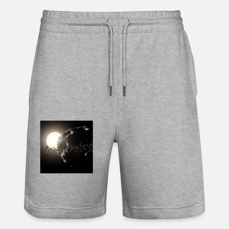 Lune et ciel étoilé - Short de jogging bio TRAINER Stanley/Stella unisexe - gris chiné