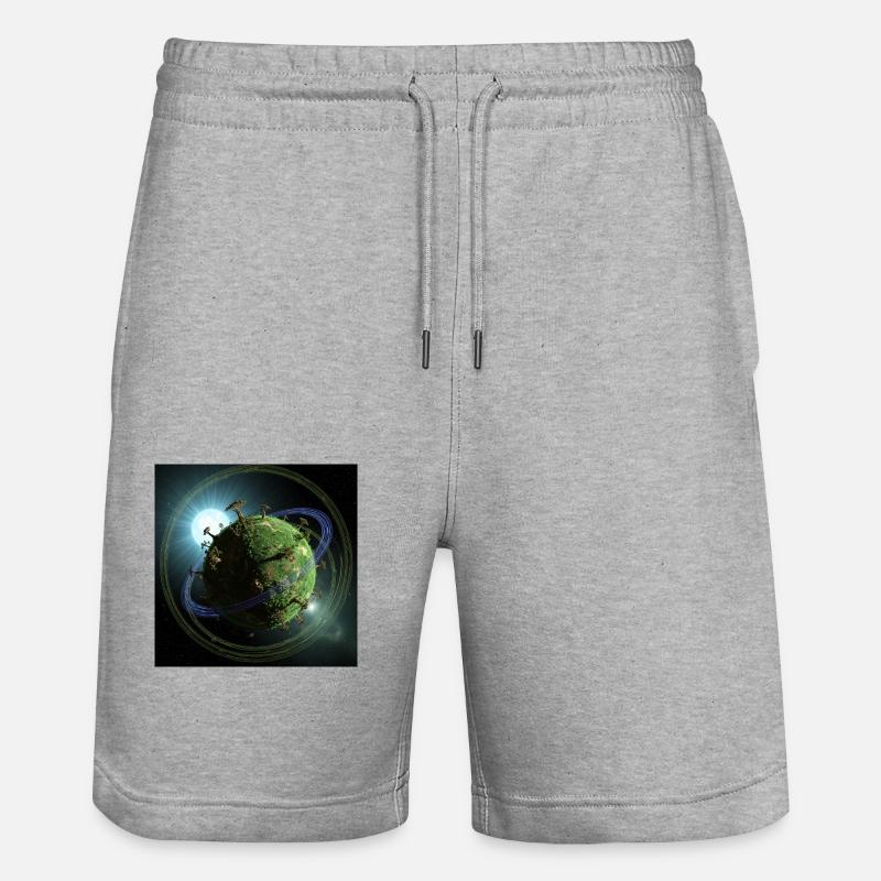 La Terre en vert sidéral - Short de jogging bio TRAINER Stanley/Stella unisexe - gris chiné