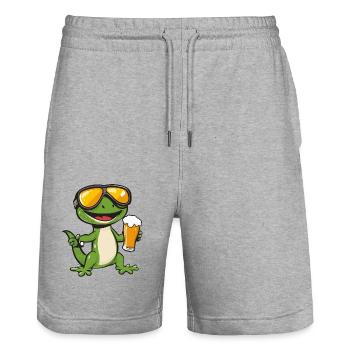 Lizard Après-Ski Bière Bande Dessinée - Short de jogging bio TRAINER Stanley/Stella unisexe - gris chiné - Devant - Nik (191cm) & Marisol (170cm)