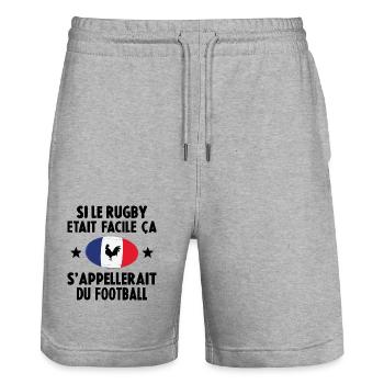 Si Le Rugby etait Facile ca s'appellerait du Foot - Short de jogging bio TRAINER Stanley/Stella unisexe - gris chiné - Devant - Nik (191cm) & Marisol (170cm)