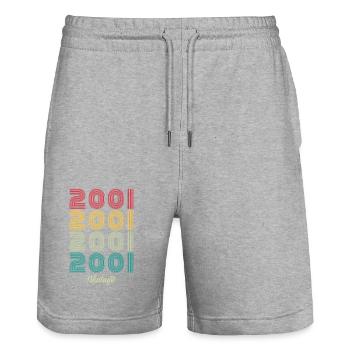 23 Jahre alter Jahrgang 2001 Limitierte Auflage 23. - Stanley/Stella Unisex Bio Joggingshorts Trainer  - Grau meliert - Vorne - Nik (191cm) & Marisol (170cm)