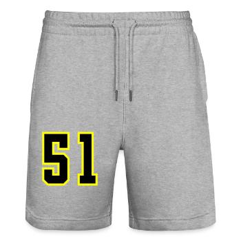 51 Zahl Trikot - Stanley/Stella Unisex Bio Joggingshorts Trainer  - Grau meliert - Vorne - Nik (191cm) & Marisol (170cm)