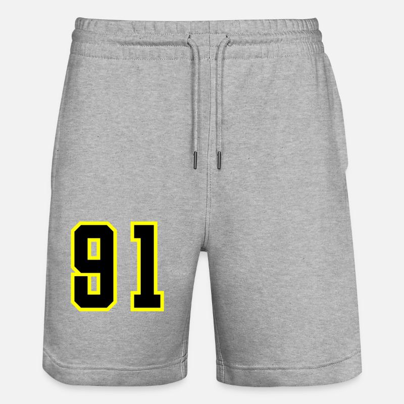 Maillot à numéros 91 - Short de jogging bio TRAINER Stanley/Stella unisexe - gris chiné
