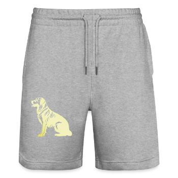 Golden Retriever Dog Silhouette - Stanley/Stella Trainer Unisex Organic Jogging Shorts - heather grey - Front - Nik (191cm) & Marisol (170cm)