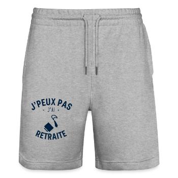 J peux pas j ai Retraite - Short de jogging bio TRAINER Stanley/Stella unisexe - gris chiné - Devant - Nik (191cm) & Marisol (170cm)
