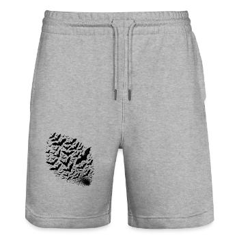 Flying bats as a large swarm - Stanley/Stella Trainer Unisex Organic Jogging Shorts - heather grey - Front - Nik (191cm) & Marisol (170cm)