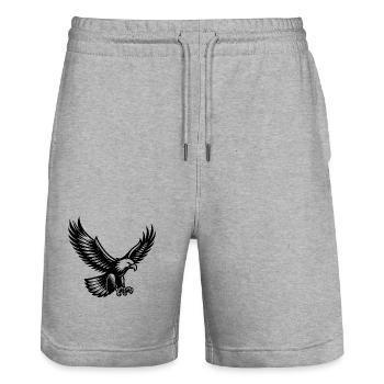 Majestic eagle ready to attack - Stanley/Stella Trainer Unisex Organic Jogging Shorts - heather grey - Front - Nik (191cm) & Marisol (170cm)