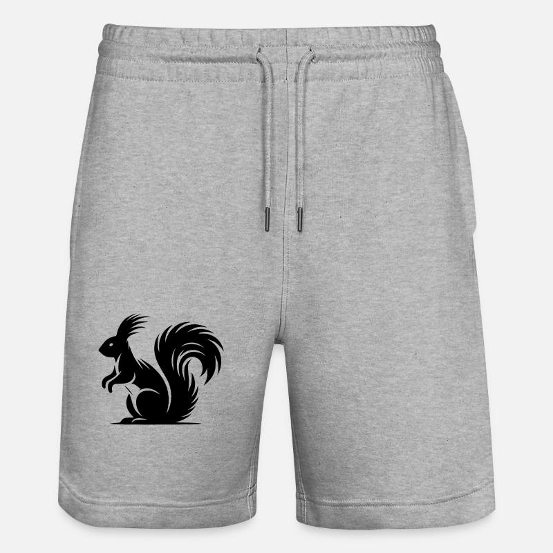 Dessin de style tatouage d’écureuil - Short de jogging bio TRAINER Stanley/Stella unisexe - gris chiné