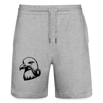 Seagull with Nordic nautical charisma - Stanley/Stella Trainer Unisex Organic Jogging Shorts - heather grey - Front - Nik (191cm) & Marisol (170cm)