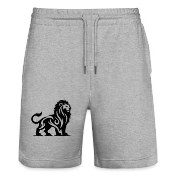 Tribal Löwe mit wilder Mähne - Stanley/Stella Unisex Bio Joggingshorts Trainer  - Grau meliert - Vorne - Nik (191cm) & Marisol (170cm)