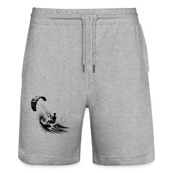 Kite Surfing Adventure Equipment Surfing in the Sky - Stanley/Stella Trainer Unisex Organic Jogging Shorts - heather grey - Front - Nik (191cm) & Marisol (170cm)
