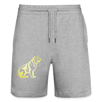 Kangal Dog Silhouette - Stanley/Stella Trainer Unisex Organic Jogging Shorts - heather grey - Front - Nik (191cm) & Marisol (170cm)