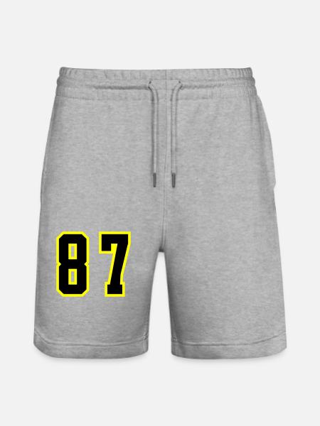 87 Number Leotard - Stanley/Stella Trainer Unisex Organic Jogging Shorts - heather grey