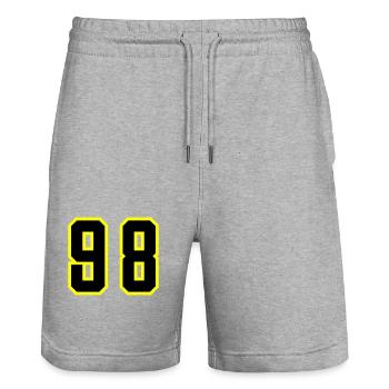 98 Number Leotard - Stanley/Stella Trainer Unisex Organic Jogging Shorts - heather grey - Front - Nik (191cm) & Marisol (170cm)