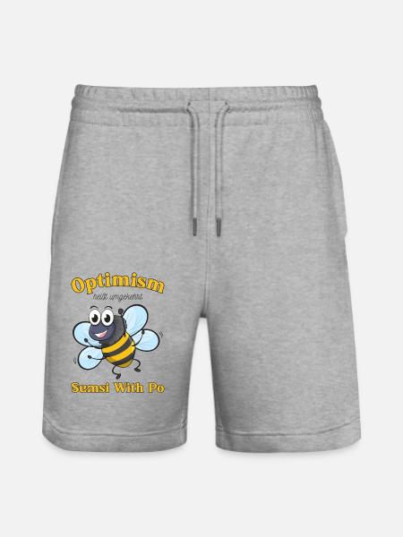 Bee Motivation Optimism - Stanley/Stella Trainer Unisex Organic Jogging Shorts - heather grey
