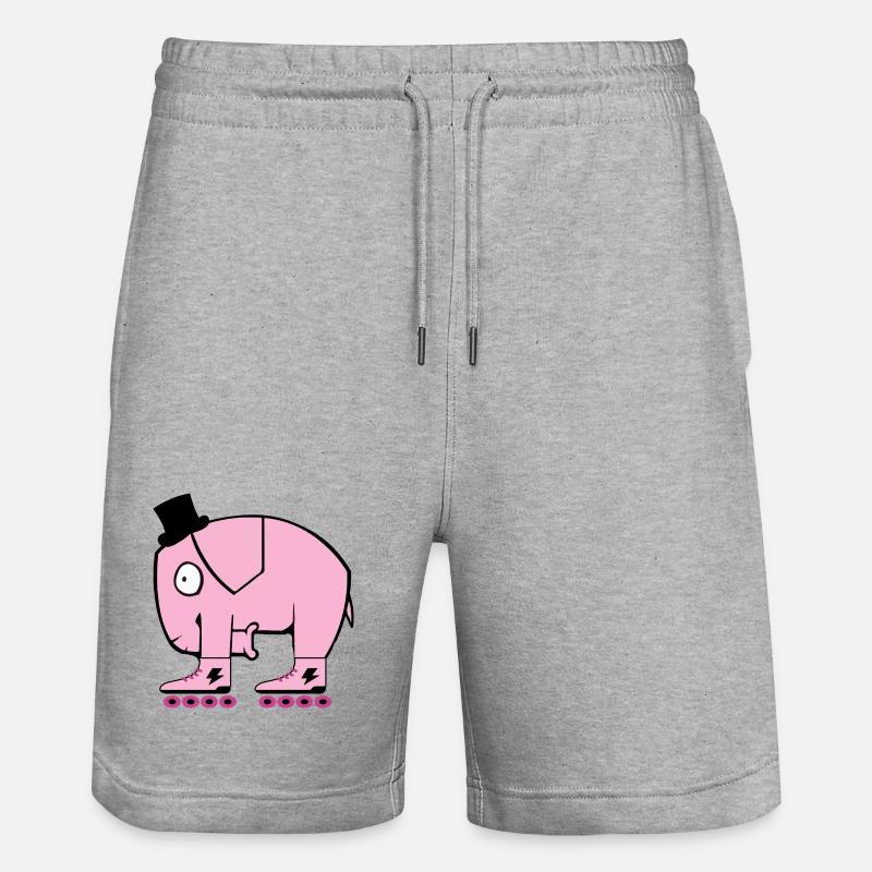 Pinker Elephant - Short de jogging bio TRAINER Stanley/Stella unisexe - gris chiné