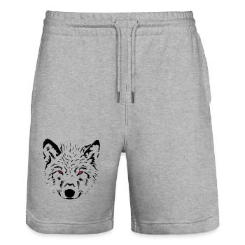 wolf - Stanley/Stella Trainer Unisex Organic Jogging Shorts - heather grey - Front - Nik (191cm) & Marisol (170cm)