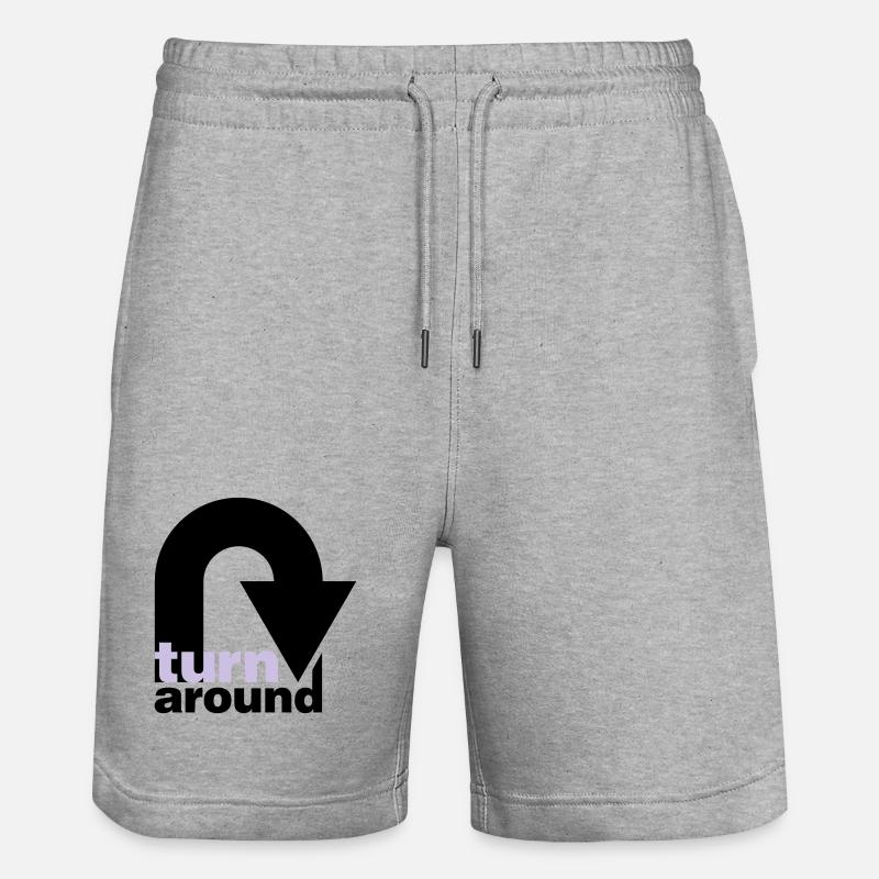 turn around | undrehen | arrow | pfeil - Short de jogging bio TRAINER Stanley/Stella unisexe - gris chiné