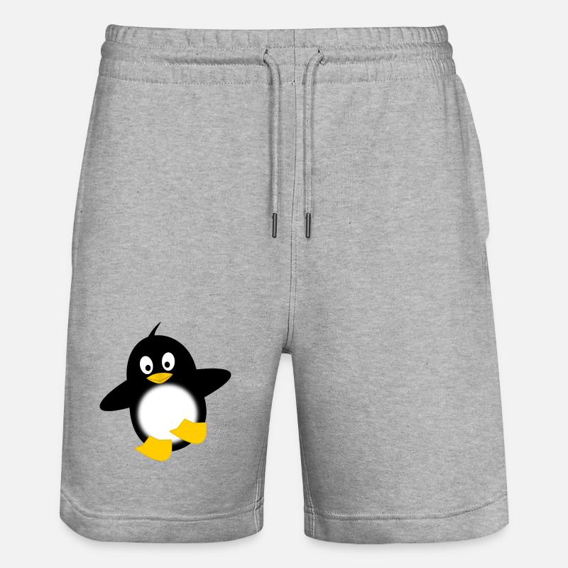 Penguin Glow Belly Dessin animé - Short de jogging bio TRAINER Stanley/Stella unisexe - gris chiné