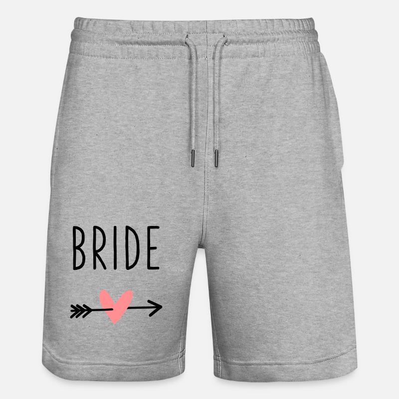 Addio al celibato della freccia del cupido del cuore della sposa - Pantaloncini da jogger ecologici unisex Trainer di Stanley/Stella - grigio melange