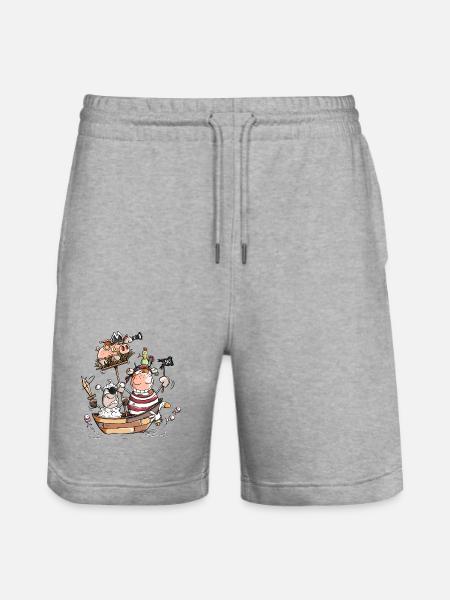 Funny farm pirates - pirate - buccaneers - Stanley/Stella Trainer Unisex Organic Jogging Shorts - heather grey