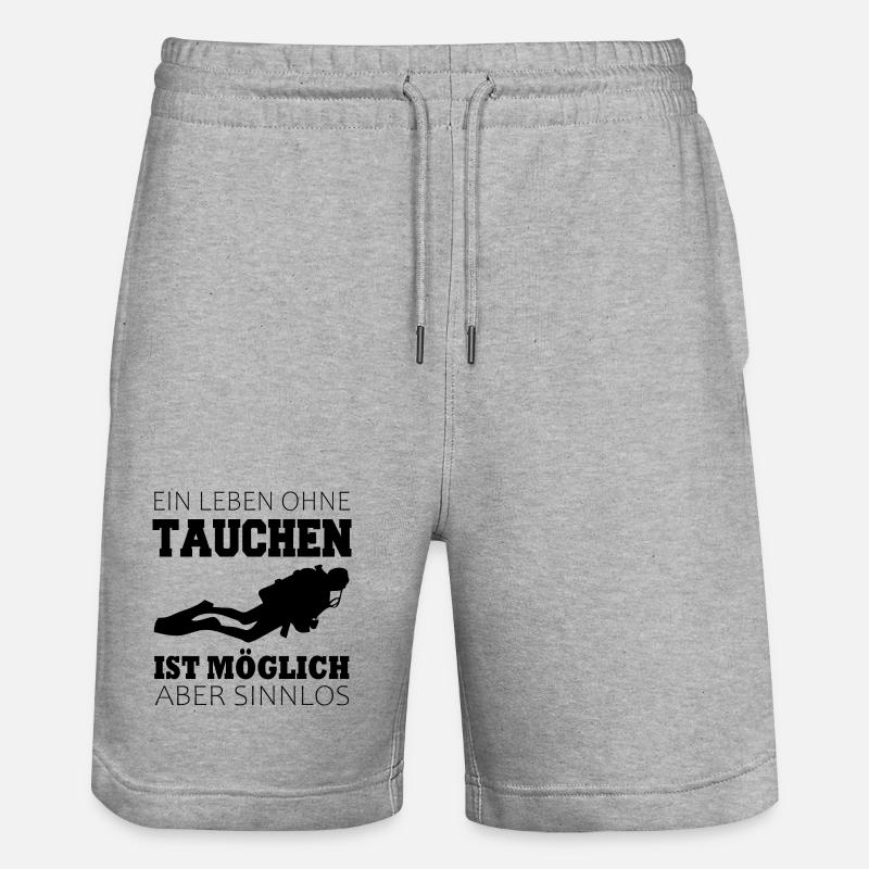 Taucher Tauchen - Stanley/Stella Unisex Bio Joggingshorts Trainer  - Grau meliert