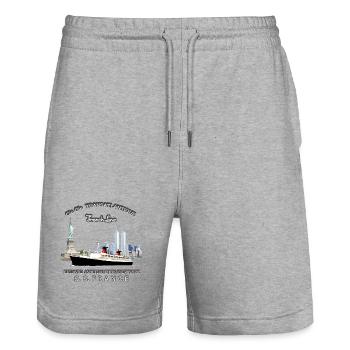 LINER FRANCE Louis RUNEMBERG © Adagp - Stanley/Stella Trainer Unisex Organic Jogging Shorts - heather grey - Front - Nik (191cm) & Marisol (170cm)