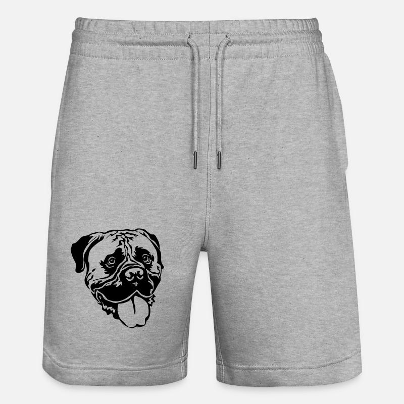 Tête de Bullmastiff - Short de jogging bio TRAINER Stanley/Stella unisexe - gris chiné