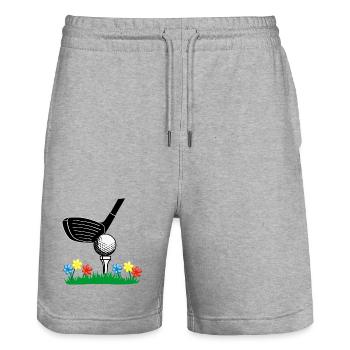 Vague - Short de jogging bio TRAINER Stanley/Stella unisexe - gris chiné - Devant - Nik (191cm) & Marisol (170cm)
