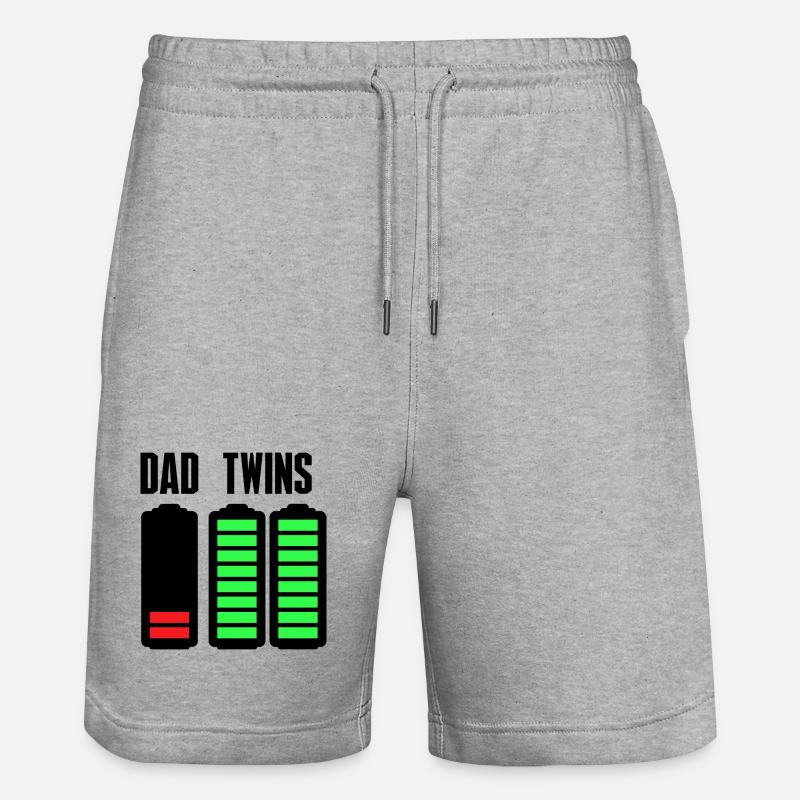 Neon Bar Equalizer auf Schwarz - Stanley/Stella Unisex Bio Joggingshorts Trainer  - Grau meliert
