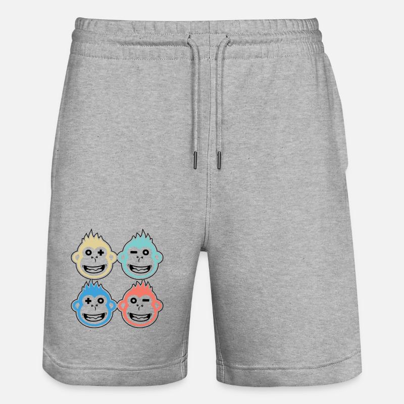 4 singes heureux - Short de jogging bio TRAINER Stanley/Stella unisexe - gris chiné