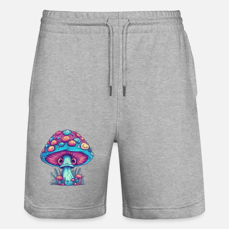Champignon Psychédélique - Champignon Magique - Short de jogging bio TRAINER Stanley/Stella unisexe - gris chiné
