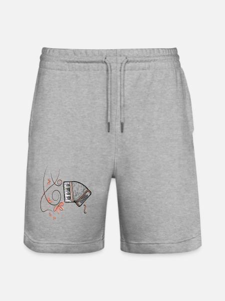 Accordion, Music - Stanley/Stella Trainer Unisex Organic Jogging Shorts - heather grey
