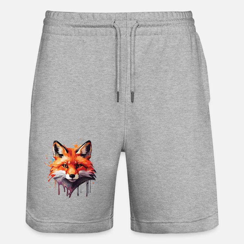 Aquarelle Fox - Short de jogging bio TRAINER Stanley/Stella unisexe - gris chiné