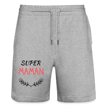 GRANNY - Stanley/Stella Trainer Unisex Organic Jogging Shorts - heather grey - Front - Nik (191cm) & Marisol (170cm)