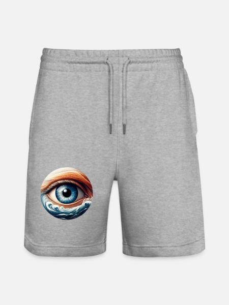 L’œil de marée - Short de jogging bio TRAINER Stanley/Stella unisexe - gris chiné