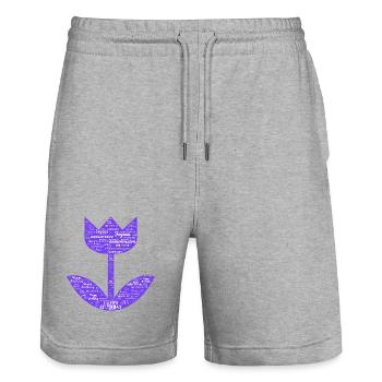 ALLES GUTE ZUM GEBURTSTAG. ALLES GUTE ZUM GEBURTSTAG. JAHRESTAG. - Stanley/Stella Unisex Bio Joggingshorts Trainer  - Grau meliert - Vorne - Nik (191cm) & Marisol (170cm)