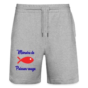 MEMOIRE DE POISSON ROUGE - Short de jogging bio TRAINER Stanley/Stella unisexe - gris chiné - Devant - Nik (191cm) & Marisol (170cm)